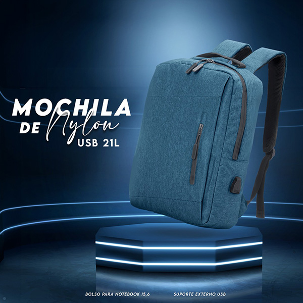 Mochila de Nylon USB 21L